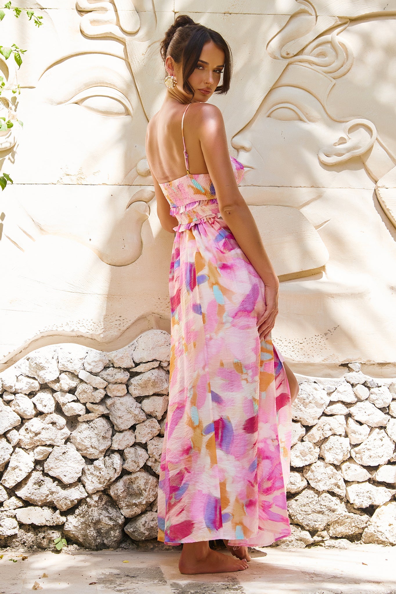 Holiday Hype Maxi Dress - Pink Multi