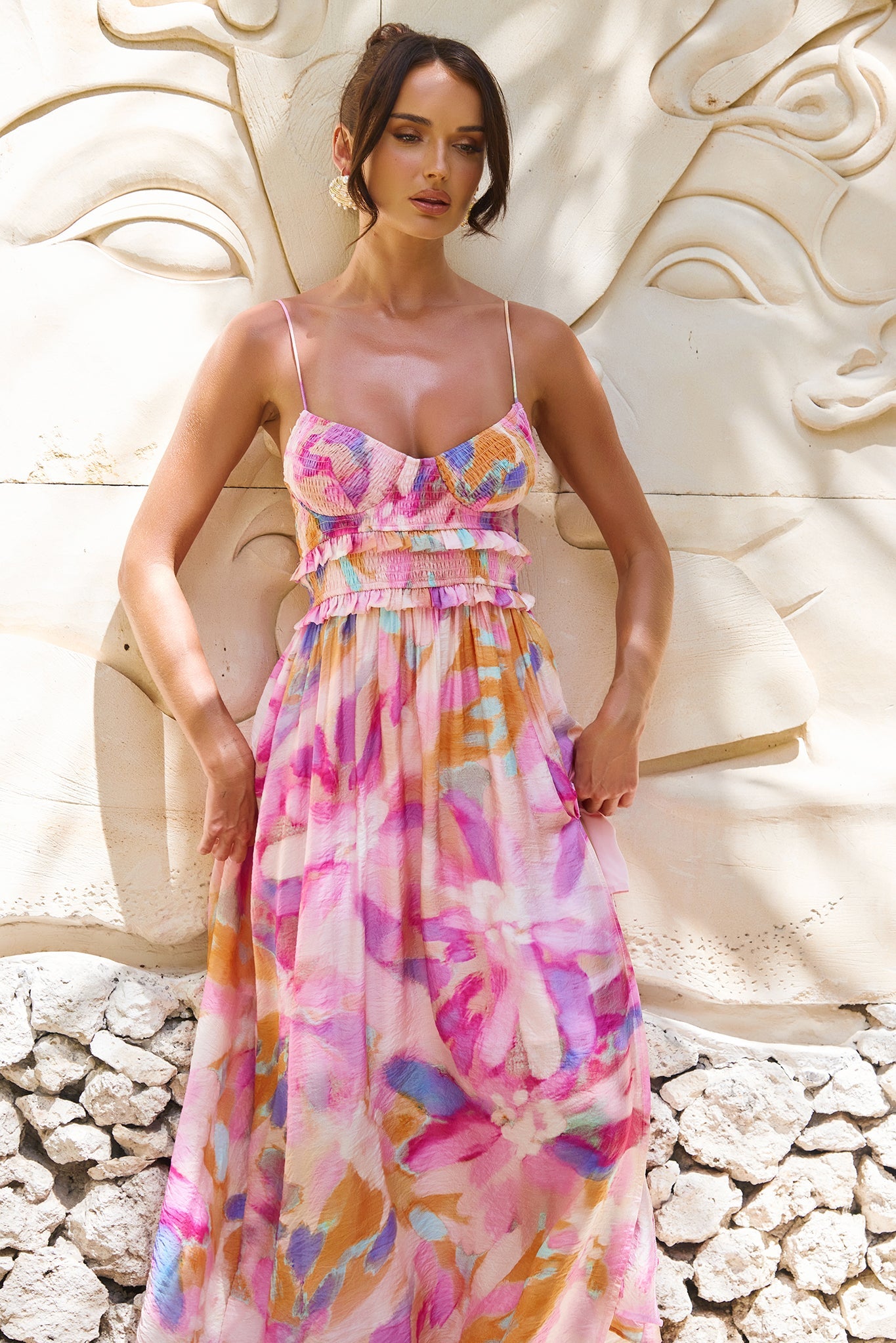 Holiday Hype Maxi Dress - Pink Multi