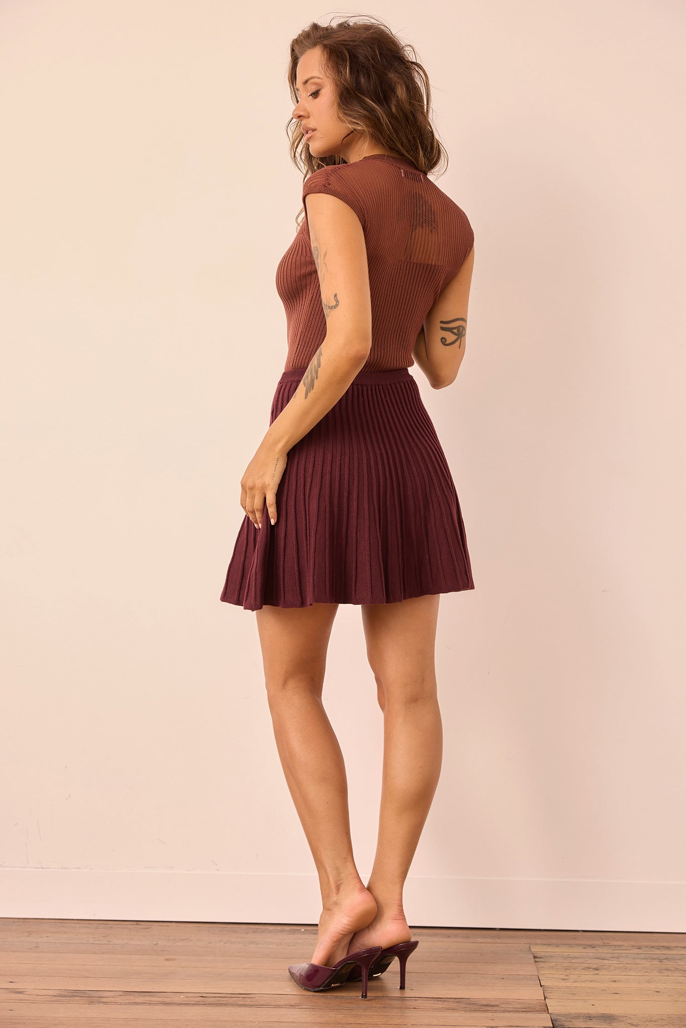 Icon Edit Knit Mini Skirt - Plum