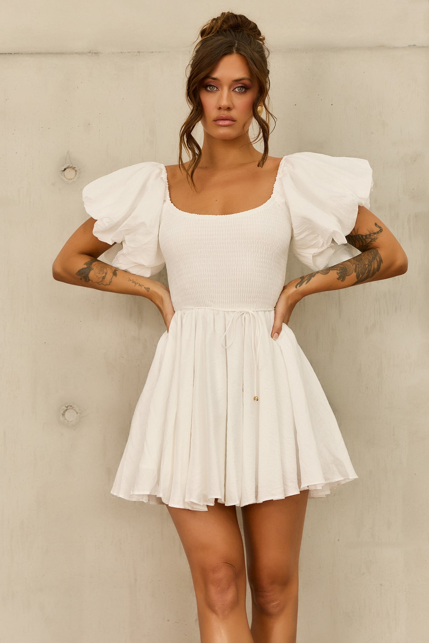 Italian Summer Mini Dress - White