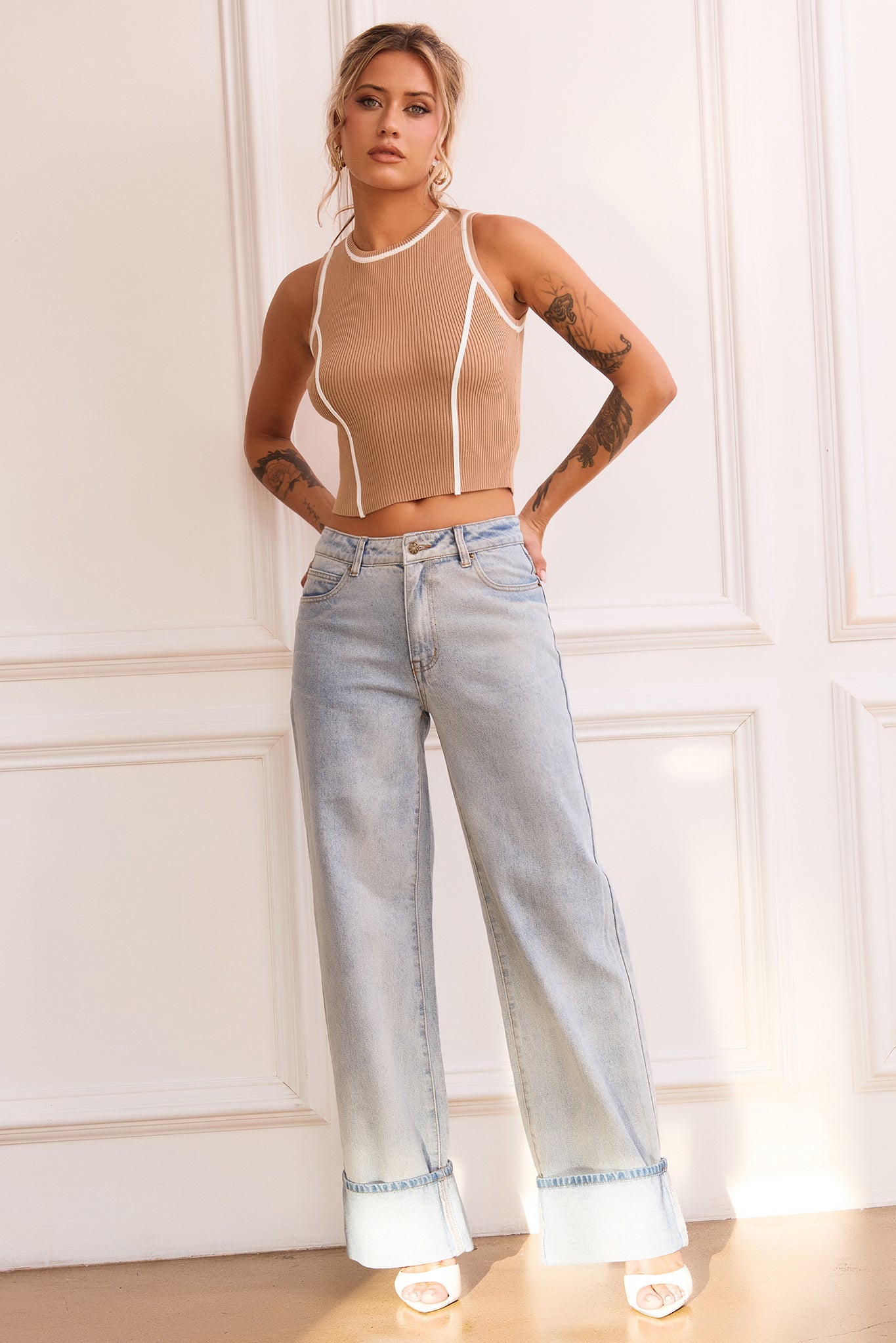 My Little Micro Knit Top - Camel