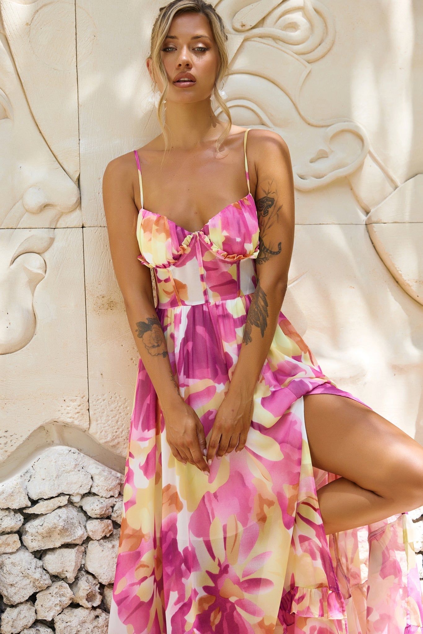 Nightcap Maxi Dress - Pink Multi
