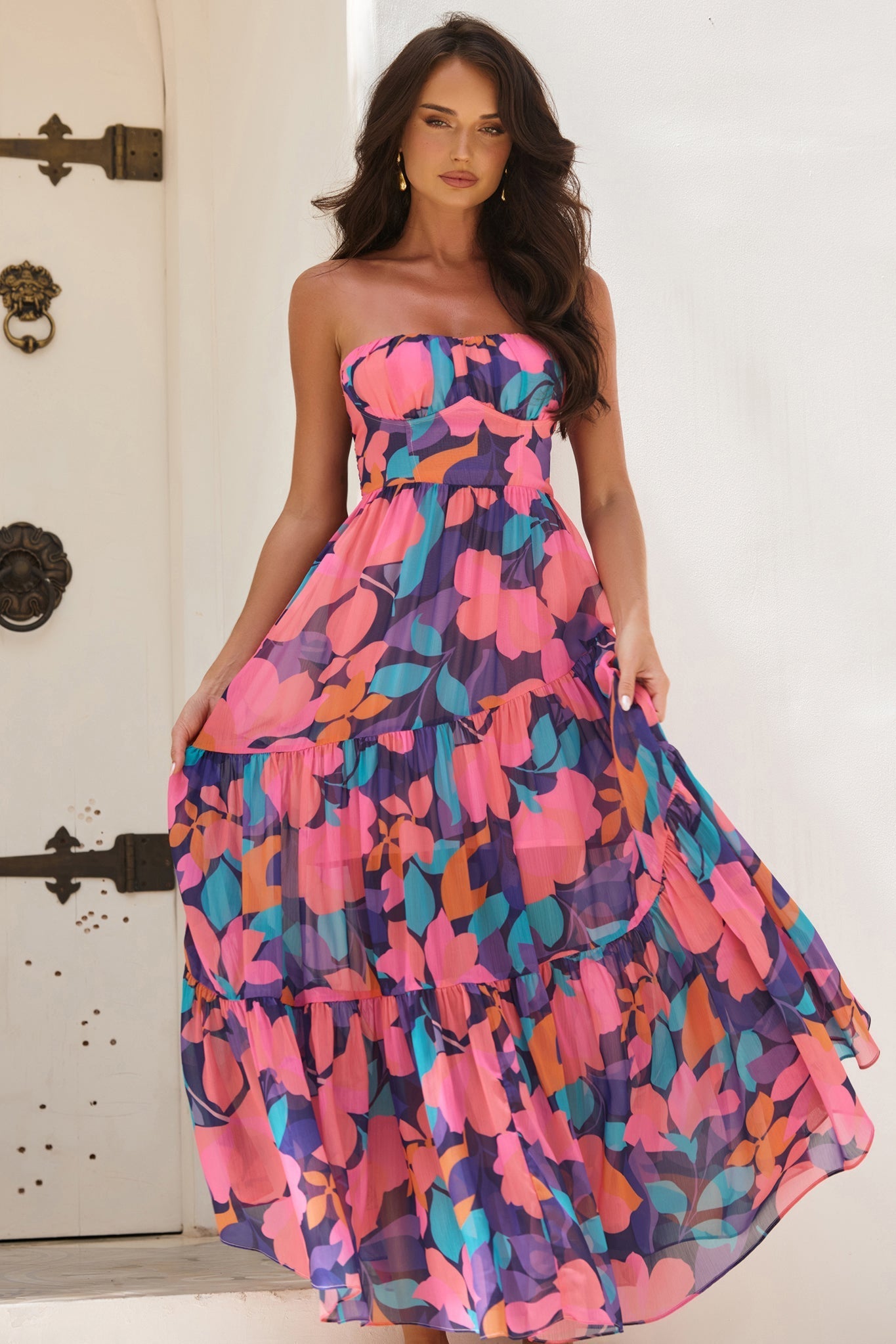Outta Here Maxi Dress - Purple Multi