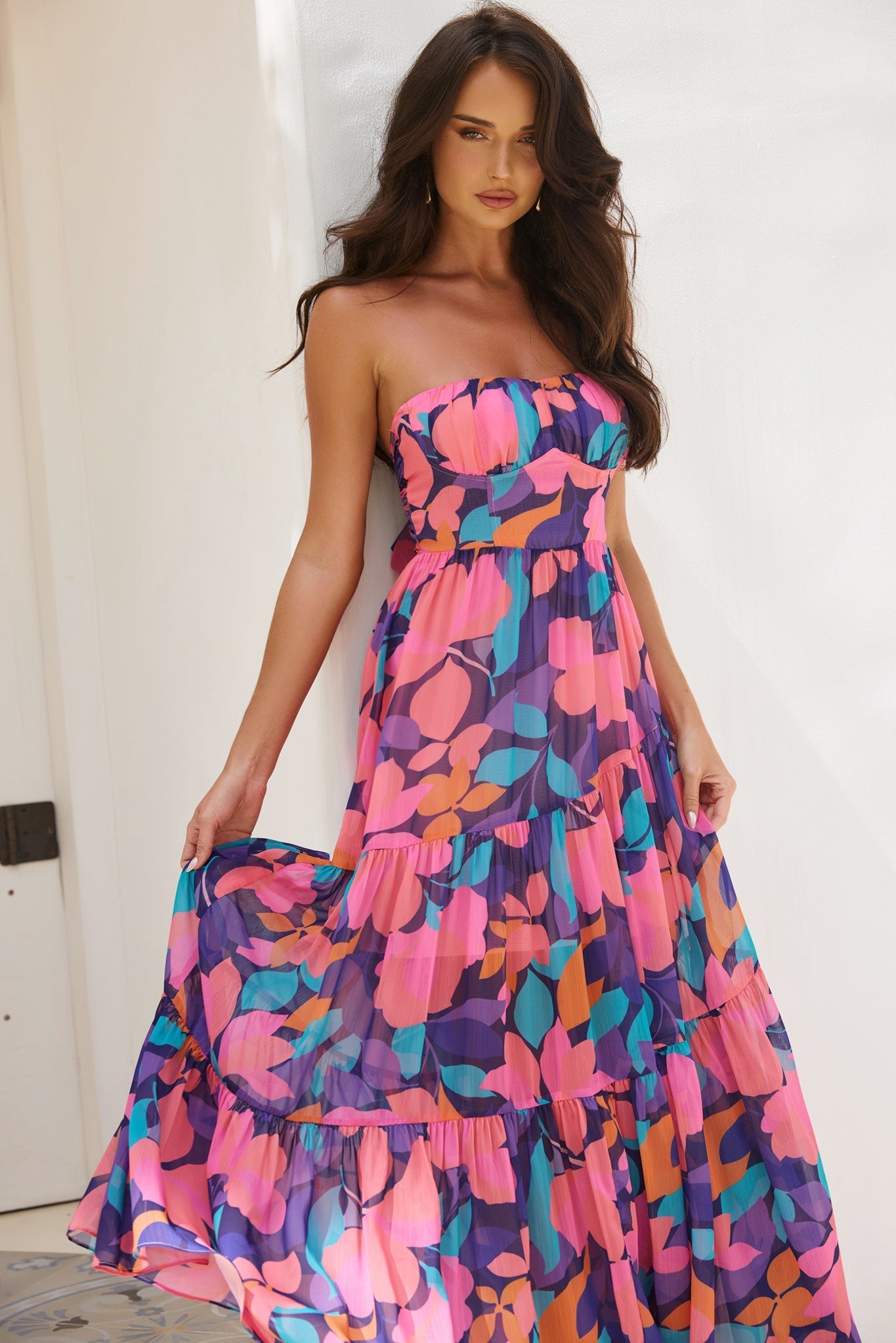 Outta Here Maxi Dress - Purple Multi