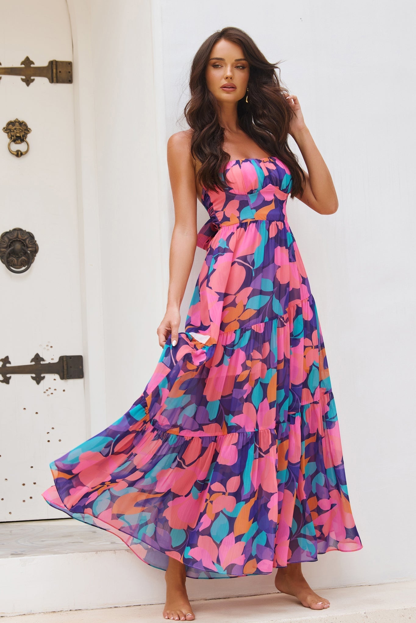 Outta Here Maxi Dress - Purple Multi