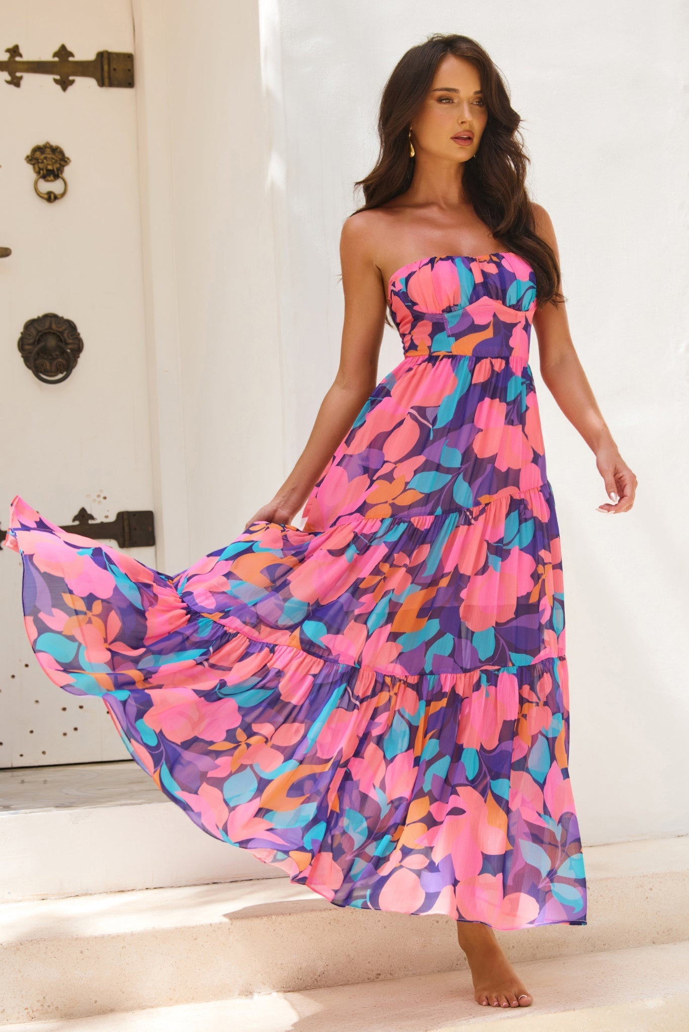 Outta Here Maxi Dress - Purple Multi