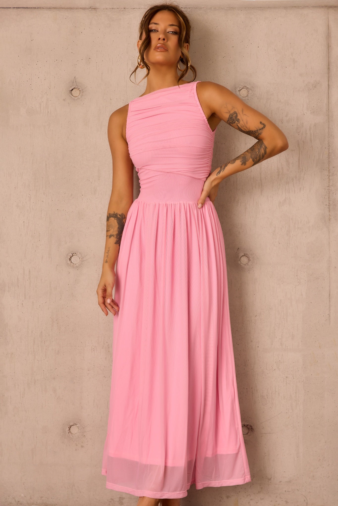 Painters Garden Maxi Dress - Pink