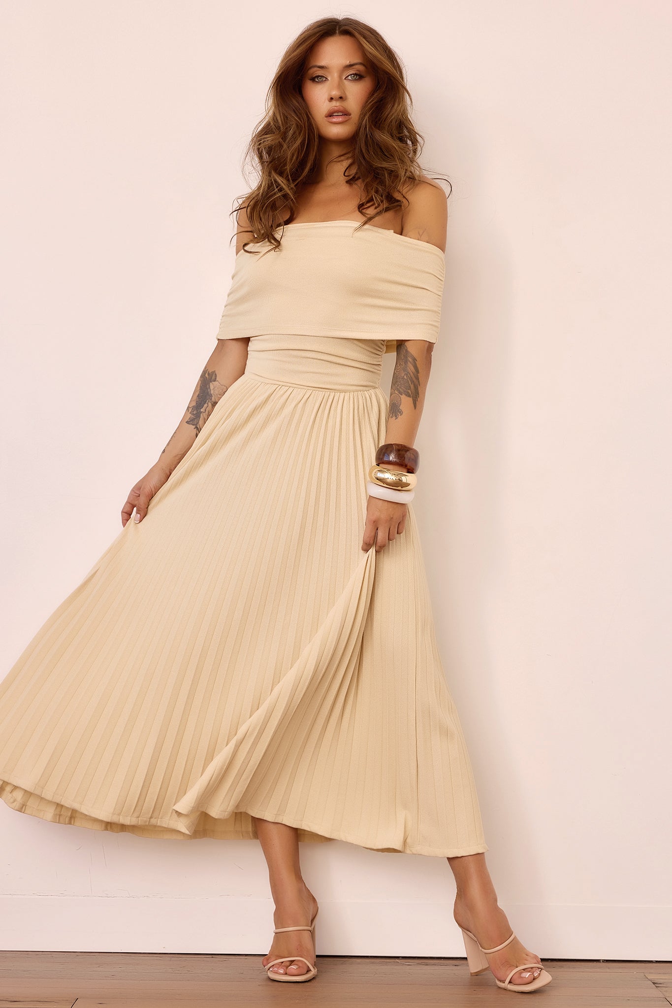 Refined Edge Jersey Maxi Dress - Beige