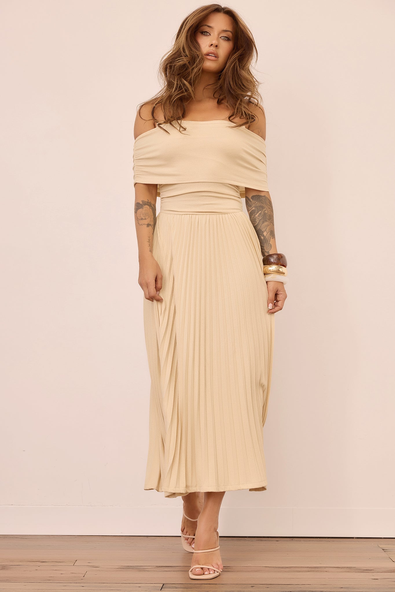 Refined Edge Jersey Maxi Dress - Beige