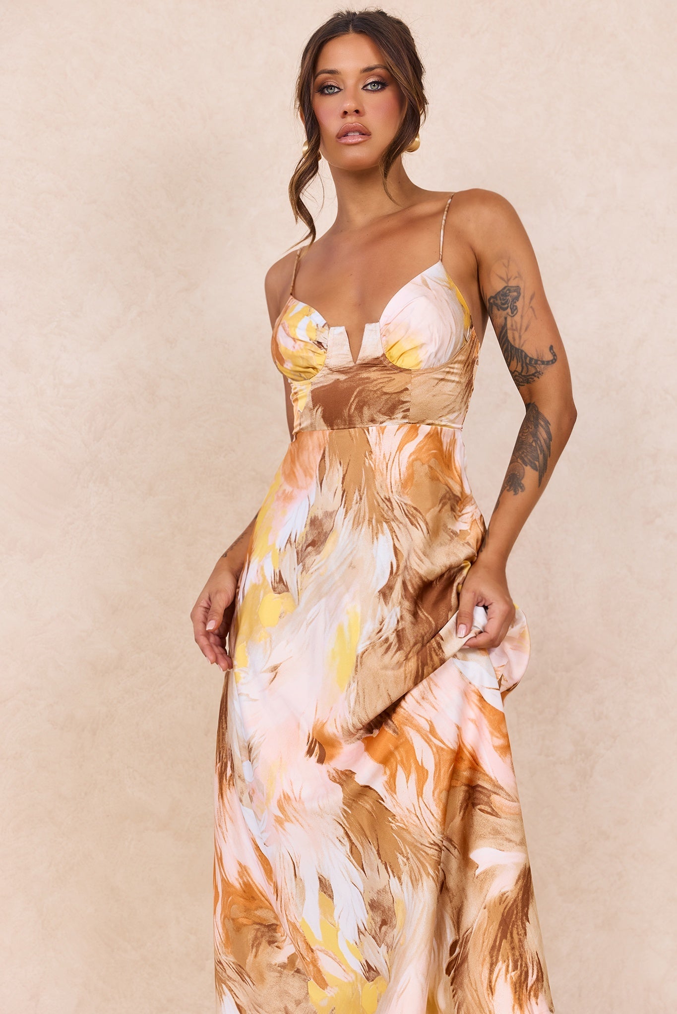 Send Love Maxi Dress - Orange Multi
