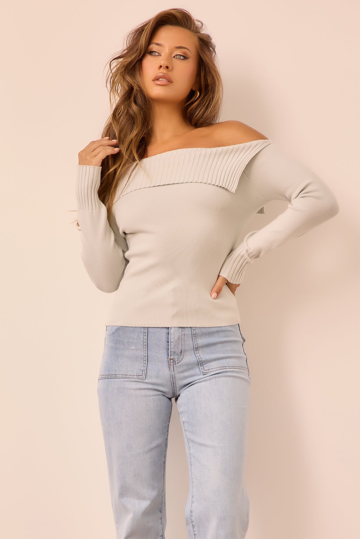 Soft Touch Knit Top - Grey