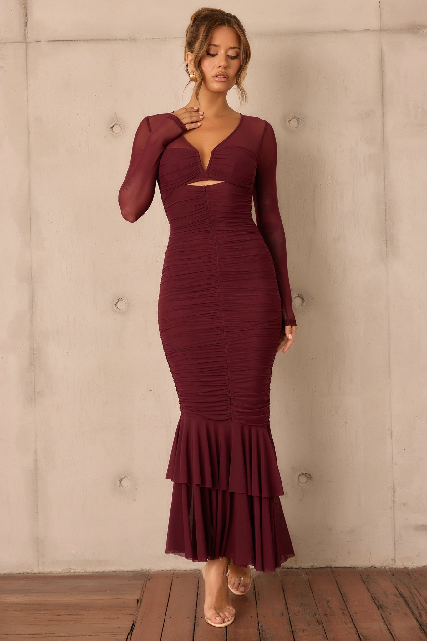 Whispering Love Maxi Dress - Wine